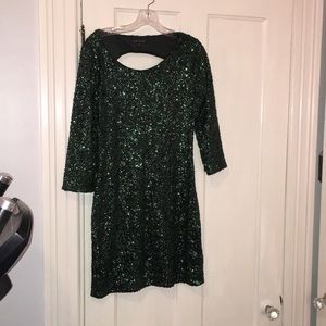 Dark Green Sequin Dress